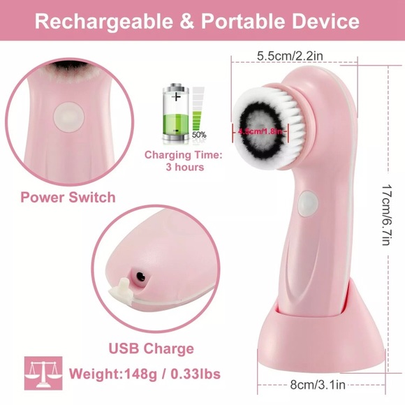 3in1 Electric Skin Care Cleansing Brush Face Cleaner Facial Cleanser Waterproof